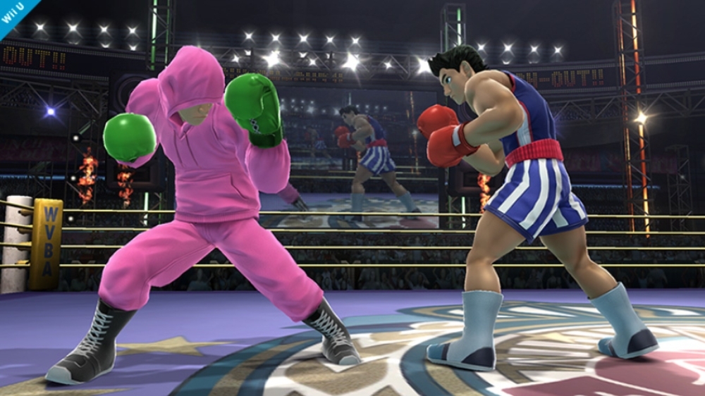 Esta sudadera rosa de Little Mac aparecerá en el juego como ropa alterna. Sakurai aprovecha esa ocasión para mencionar que hay cosas que no ha revelado todavía.