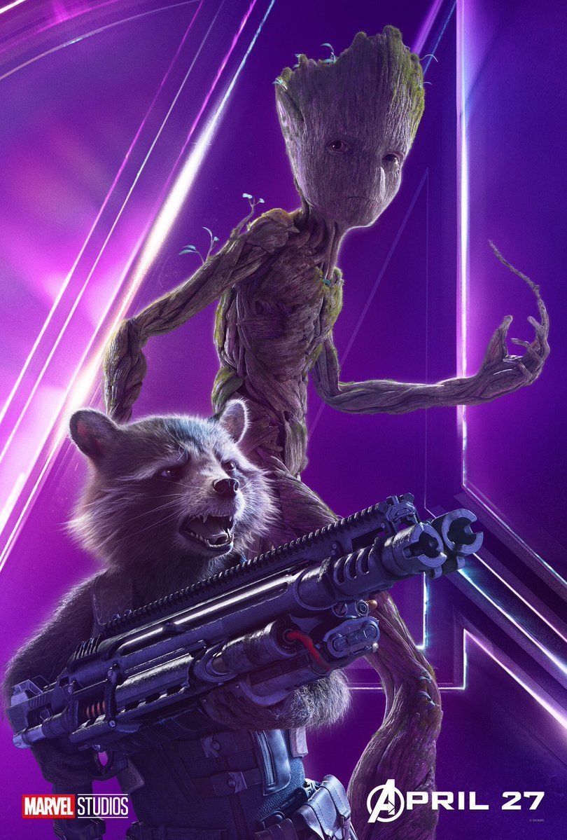 avengers infinity war poster rocket groot america