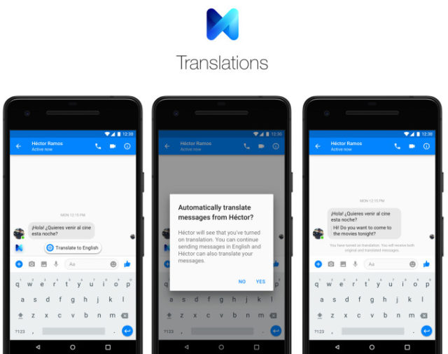 Facebook messenger translation